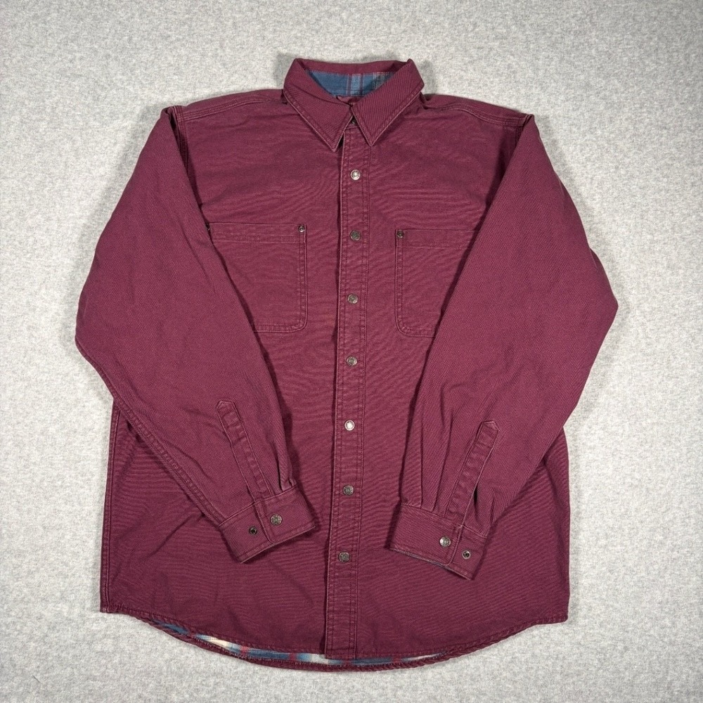 LL Bean Flannel Lined Chore Snap Up Men's Medium Heavy Shacket 0 YQ21 Purple